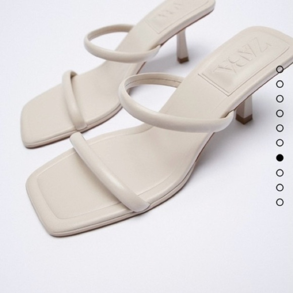 Zara Women's Cream Heeled Sandals